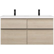 Burgbad - Eqio Slim lavabo doble con mueble bajo para lavabo con