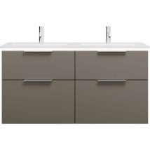 Burgbad - Eqio Slim lavabo doble con mueble bajo para lavabo con