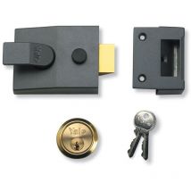 Yale - Locks P85 Deadlocking Nightlatch 40mm Backset dmg Finish Satin Chrome Cylinder Visi YALP85DMGSC
