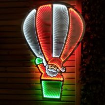 Samuel Alexander - 89cm led Infinity Christmas Light Hanging Hot Air Balloon with Santa Decoration