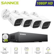 8CH 1080P Überwachungskamera Aussen Set DVR,4x2MP Bullet Kameras Sicherheitskamerasystem Bewegungserkennung Fernzugriff,1TB - Sannce