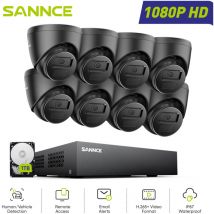 8CH 1080P Überwachungskamera Set Aussen,8x2MP Turret Kameras, Sicherheitskamerasystem mit Nachtsicht Fernzugriff,1TB - Sannce