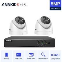 Annke - 8CH Kit de système de surveillance caméra de sécurité, 5 en 1 H.265 + dvr enregistreur 2MP caméra extérieure étanche vidéo cctv Kit 2 caméra
