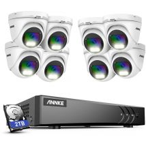 8CH Kit de Vidéosurveillance dvr 82MP Couleur Vision Nocturne Surveillance Distance Imperméable Sécurité Caméra Système - 2TB hdd - Annke