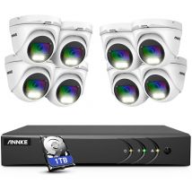 8CH Kit de Vidéosurveillance dvr 82MP Couleur Vision Nocturne Surveillance Distance Sécurité Caméra Système - 1TB hdd - Annke