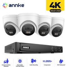 Annke - 8CH Kit de Vidéosurveillance nvr 4×8MP Caméras Intelligentes Double Lumière Tourelle Caméra Accès Distance Système Caméra Surveillance