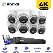 8CH nvr Videoüberwachungsset 8×8MP Smart Kameras Dual Light Turret Kamera Bewegungserkennung Sicherheits Überwachungs Kameras System - 1TB hdd - Annke