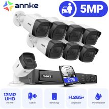 Kit de vidéosurveillance 8CH Système de sécurité vidéo réseau Super hd PoE 5MP 8 caméras style a – 2TB - Annke