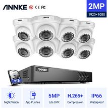 8CH videoüberwachungsset 8×1080P smart ir nachtsicht wasserdicht fernzugriff cctv kamera system 2TB - Annke