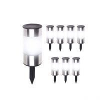 8er Set 2-in-1 Edelstahl Solarklemmen (Weißlicht)