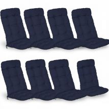 8er Set Hochlehner Auflagen Flair Hl, 120x50x8cm, Dunkelblau