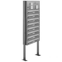 8er V2A Edelstahl Briefkasten Standanlage Freistehend mit Klingel