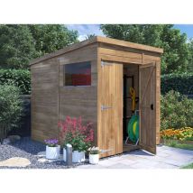 Dunster House Ltd. - Dunster House Bike Shed 1.8m x 2.4m Storage Garden Building Wooden Pressure Treated Overlord Pent with Window