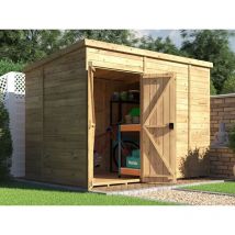 Dunster House Ltd. - Dunster House Wooden Garden Shed Storage 3m x 1.8m Pressure Treated Overlord Pent Roof No Window