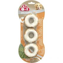 Delights Kauringe 3 Stück für Hunde jeden Alters Soft Snack - 8in1