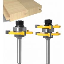 8MM Queue Langue Appariée et Fraise de Rainure Set 3 Dents Forme t Cutter en Bois de Coupe Outil de Travail du Bois