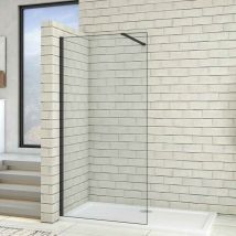 50x200cm Schwarzrahmen Walk in Duschkabine Duschwand +n Form 90cm Stabilisator 8mm nano ESG-Glas Duschabtrennung Duschtrennwand