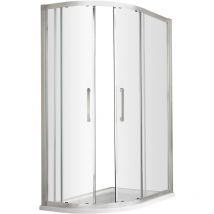 Sonic 8mm Toughened Safety Glass Offset Shower Quadrant & Bar Handle, Chrome - 1000 x 800mm Balterley