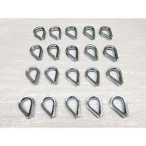 10MM Wire Rope Thimbles x20 - Galvanised Steel Commercial Loop