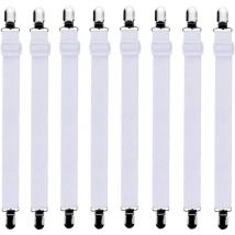 8Pcs (60cm à 200cm) Tendeur Drap Housse Lit Drap Réglable,Tendeurs de Maintien,Convient à Tous Lits et Matelas,Blanc