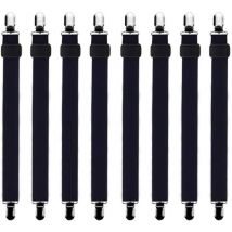 8Pcs (60cm à 200cm) Tendeur Drap Housse Lit Drap Réglable,Tendeurs de Maintien,Convient à Tous Lits et Matelas,Noir