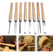 ZVD - Coffret d'Outils de Tournage 8pcs - Ciseaux à Bois de Qualité Professionnelle pour la Sculpture et le Travail du Bois