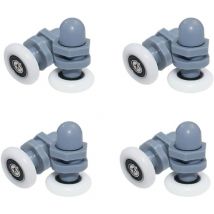 8pcs Roulettes De Porte De Douche, Pièce De Rechange De Roues De Coureurs Pour la Porte Coulissante En Verre De Salle De Bain, Remplacement De Roue