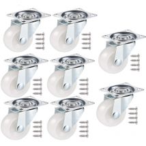8PCS Roulettes Pivotantes 40MM Roulette pour Charge Roue en Caoutchouc pour Chariot Jusqu'à 160KG