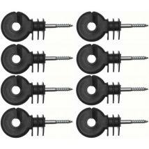 8x isolateur cloture électrique 6x40 universel noir à visser dans piquet bois fil corde cordon bétail chèvre poule chevaux chien