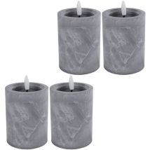 4x Novaliv LED-Kerze LED-Kerzen betonfarben, ohne Batterien