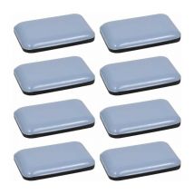 8x Teflon ptfe autoadesivo rettangolare 35 x 25 mm Pattino in teflon Protezione per pavimenti Parquet Gambe di sedie Mobili