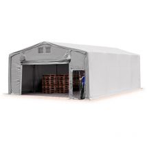 8x8m hangar Toolport pvc 850 n, h. 3m avec porte actionnée par traction