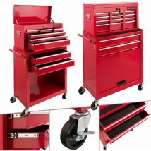 AREBOS Workshop Trolley Tool Trolley with 9 drawers Red