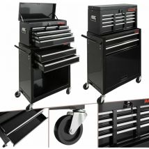 Arebos - Workshop Trolley Mobile Tool Trolley Roller Trolley 9 Drawers Black