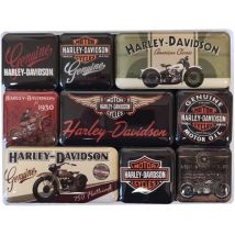 9 Mini Aimants Harley Davidson Vintage