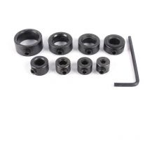 9 Pieces Dowel Depth Stop Limit, Positioning Ring Drill Depth Stop, Depth Stop Drill Bit, Positioner, Locator, Drill Bits, Hex, 8 Ring Wrench 1