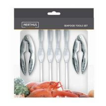 Nerthus fih 384 set di utensili per crostacei, Acciaio inossidabile, argento