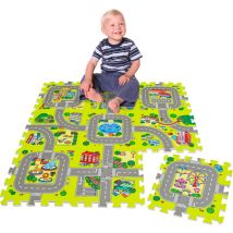 9 Teile Puzzlematte Straße für Kinder - 30x30 Spielstraße Puzzle Spielteppich
