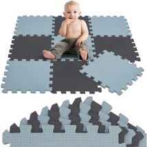 9 Teile Spielmatte Baby Puzzlematte - 30x30 Krabbelmatte Bodenmatte Kinderzimmer
