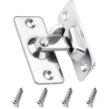Ulisem - 90 Degree Stainless Steel Door Lock Latch with Screws for Bedrooms Bathrooms Furniture