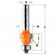 Fraise à affleurer pour laminés avec roulement 2 tranchants d. 12,7 x Lu. 9,5 x q. 8 x r. 0,4 mm - 907.004.11 CMT