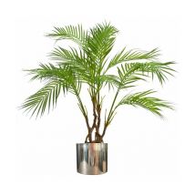 90cm Artificial Areca Palm Plant Realistic Detail Trunk with Silver Metal Plater