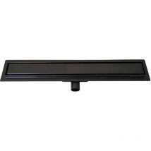 Sea-horse - 90cm Black Coloured Stainless Steel Bathroom Floor Linear Shower Drain Sheet