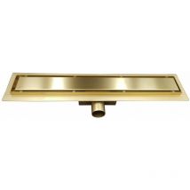 Sea-horse - 90cm Gold Coloured Stainless Steel Bathroom Floor Linear Shower Drain Sheet