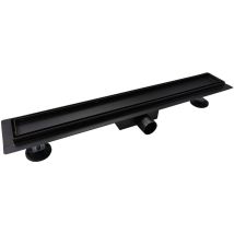 Sea-horse - 90cm Noir Acier Inoxydable Sol Salle De Bain Feuille Drain Douche Linéaire