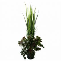 Leaf - 90cm uv Potted uv Grass Plant with Artificial Display Foliage