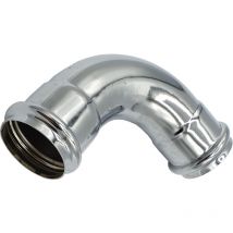 90deg Coude 34mm Siphon Vidange Chrome Remplacement 95mm Longue 2x Joint