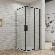 100x80x185cm Schwarz Duschtür Duschkabine Nischentür Duschabtrennung 6mm esg nano