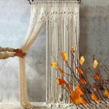 Luvodi - 90x180cm Macrame Backdrop Curtain Wall Hanging Tapestry Boho Wedding Arch Decor