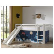 90x200 Mi-Height Letto a scorrimento con copertura inclusa Space Vipack Pino Bianco